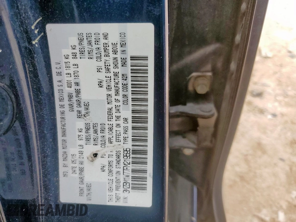 2015 Mazda 3 i Grand Touring with VIN 3MZBM1W77FM219595, listed as a Copart auction lot 61041105 with 140,846 mi miles and Salvage title. Bid and sale history available at DreamBid. Image 12.