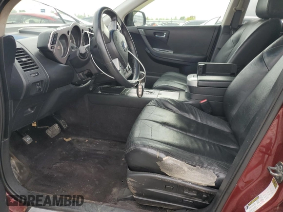 2007 Nissan Murano SL with VIN JN8AZ08W77W665623, listed as a Copart auction lot 54952035 with 208,076 mi miles and Salvage title. Bid and sale history available at DreamBid. Image 7.