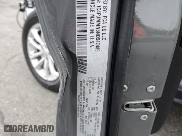 2022 Jeep Cherokee Latitude Lux with VIN 1C4PJMMN6ND547489, listed as a Copart auction lot 56833935 with 21,109 mi miles and Salvage title. Bid and sale history available at DreamBid. Image 13.