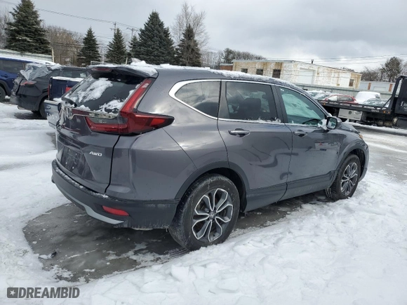 2022 Honda CR-V EX with VIN 2HKRW2H5XNH624092, listed as a Copart auction lot 44908745 with 42,799 mi miles and Salvage Title. Bid and sale history available at carsss.com. Image 3.