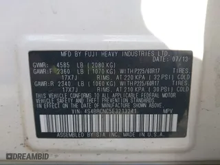2014 Subaru Outback 2.5i Limited with VIN 4S4BRCNC5E3213241, listed as a IAAI auction lot 42054224 with 114,608 mi miles. Bid and sale history available at carsss.com. Image 9.