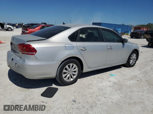 2013 Volkswagen Passat S with VIN 1VWAP7A38DC079906, listed as a Copart auction lot 48803035 with 161,262 mi miles and Non repairable. Bid and sale history available at DreamBid. Image 3.