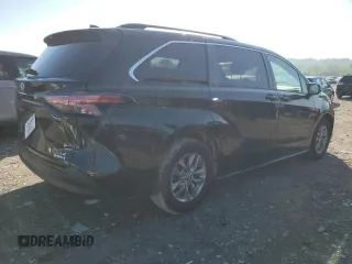 2022 Toyota Sienna LE z VIN 5TDBSKFCXNS060663, wystawiony jako Copart lot #52490575 z przebiegiem 48 466 mil mil oraz Szkody całkowita. Historia ofert i sprzedaży dostępna na DreamBid. Obrazek 3.