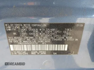 2006 Toyota RAV4 Limited with VIN JTMZD34V465029158, listed as a IAAI auction lot 42655044 with 248,325 mi miles and . Bid and sale history available at DreamBid. Image 9.