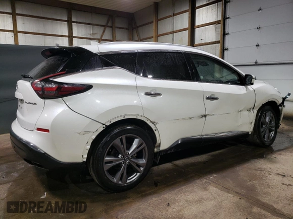 2023 Nissan Murano Platinum with VIN 5N1AZ2DJ8PC127625, listed as a Copart auction lot 43221825 with 66,476 mi miles and Salvage title. Bid and sale history available at DreamBid. Image 3.