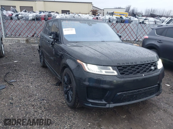 2021 Land Rover Range Rover Sport HST with VIN SALWS2RU9MA749605, listed as a IAAI auction lot 41202587 with 44,161 mi miles. Bid and sale history available at carsss.com. Image 1.