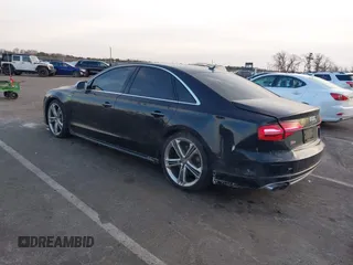 2015 Audi S8 with VIN WAUK2AFD5FN027013, listed as a IAAI auction lot 41456289 with 77,877 mi miles. Bid and sale history available at carsss.com. Image 3.