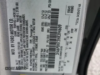 2017 Ford Fusion SE z VIN 3FA6P0H72HR394609, wystawiony jako Copart lot #63386525 z przebiegiem Nie podano mil oraz Szkoda całkowita • Salvage title. Historia ofert i sprzedaży dostępna na DreamBid. Obrazek 12.
