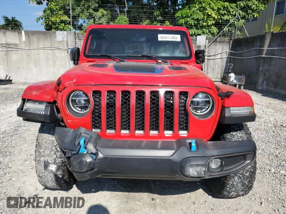 2022 Jeep Wrangler Unlimited Rubicon with VIN 1C4JJXR63NW187448, listed as a Copart auction lot 52911385 with 32,442 mi miles and Salvage title. Bid and sale history available at DreamBid. Image 5.
