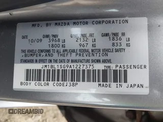 2010 Mazda 3 i Touring with VIN JM1BL1SG9A1227375, listed as a IAAI auction lot 41941871 with 141,866 mi miles and . Bid and sale history available at carsss.com. Image 9.
