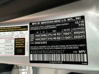 2016 Mercedes-Benz GLE 450 AMG with VIN 4JGED6EB2GA022427, listed as a Copart auction lot 61407295 with 221,851 mi miles and Clean title. Bid and sale history available at DreamBid. Image 10.