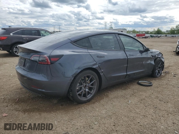 2023 Tesla Model 3 with VIN 5YJ3E1EA3PF672023, listed as a Copart auction lot 57571645 with 18,115 mi miles and Salvage title. Bid and sale history available at DreamBid. Image 3.