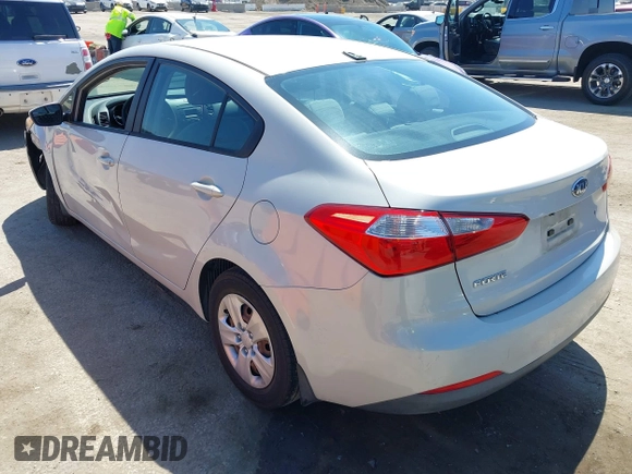 2014 Kia Forte LX with VIN KNAFK4A63E5115830, listed as a IAAI auction lot 42087188 with 111,660 mi miles. Bid and sale history available at carsss.com. Image 3.