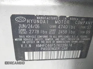 2007 Hyundai Azera SE z VIN KMHFC46F57A139674, wystawiony jako IAAI lot #42367838 z przebiegiem 257 981 mil mil oraz . Historia ofert i sprzedaży dostępna na DreamBid. Obrazek 9.