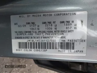 2010 Mazda 3 S Grand Touring with VIN JM1BL1H53A1127505, listed as a IAAI auction lot 41477883 with 146,443 mi miles and . Bid and sale history available at DreamBid. Image 9.