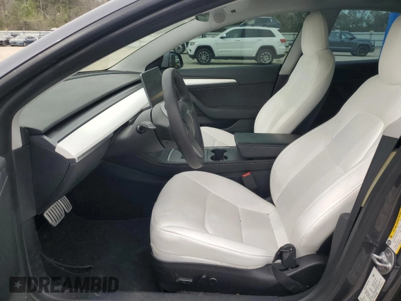 2021 Tesla Model 3 Performance with VIN 5YJ3E1EC5MF984986, listed as a Copart auction lot 52010205 with 48,012 mi miles and Salvage Title. Bid and sale history available at DreamBid. Image 7.