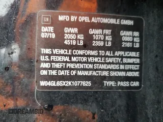 2019 Buick Regal Preferred with VIN W04GL6SX2K1077625, listed as a Copart auction lot 87208214 with 80,089 mi miles and Salvage title. Bid and sale history available at DreamBid. Image 15.