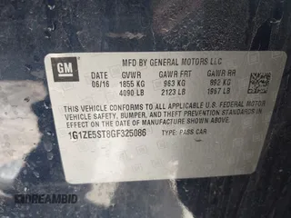 2016 Chevrolet Malibu LT with VIN 1G1ZE5ST8GF325086, listed as a IAAI auction lot 42120093 with 53,502 mi miles and . Bid and sale history available at DreamBid. Image 9.