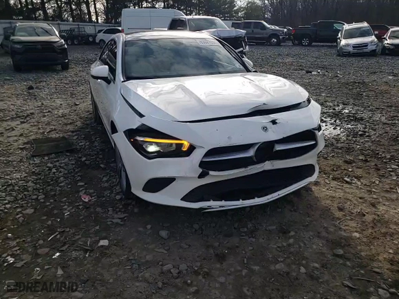 2021 Mercedes-Benz CLA with VIN W1K5J4GBXMN195766, listed as a Copart auction lot 83587034 with 86,832 mi miles and Salvage Title. Bid and sale history available at carsss.com. Image 10.