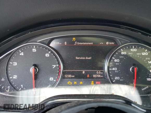 2012 Audi A8 with VIN WAURVAFD8CN018131, listed as a Copart auction lot 54260395 with 98,706 mi miles and Salvage title. Bid and sale history available at DreamBid. Image 9.