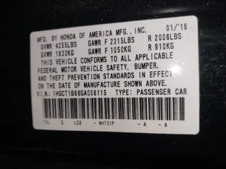 2016 Honda Accord Coupe EX-L with VIN 1HGCT1B88GA006115, listed as a IAAI auction lot 41555744 with 55,412 mi miles. Bid and sale history available at carsss.com. Image 9.