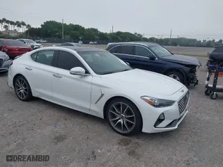 2020 Genesis G70 2.0T with VIN KMTG44LA8LU064798, listed as a IAAI auction lot 41878098 with 57,995 mi miles. Bid and sale history available at carsss.com. Image 1.
