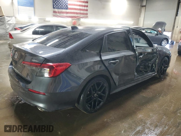 2022 Honda Civic Sedan Sport with VIN 2HGFE2F53NH537282, listed as a Copart auction lot 48748155 with 49,614 mi miles and Salvage Title. Bid and sale history available at carsss.com. Image 3.