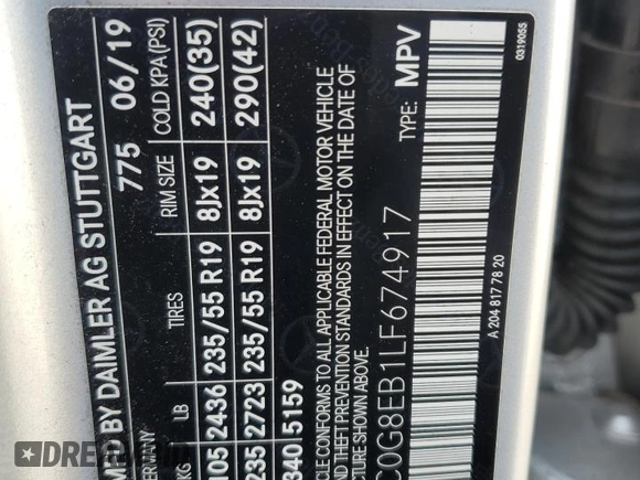 2020 Mercedes-Benz GLC 300 z VIN WDC0G8EB1LF674917, wystawiony jako Copart lot #53933235 z przebiegiem 43 611 mil mil oraz Szkoda całkowita • Salvage title. Historia ofert i sprzedaży dostępna na DreamBid. Obrazek 13.