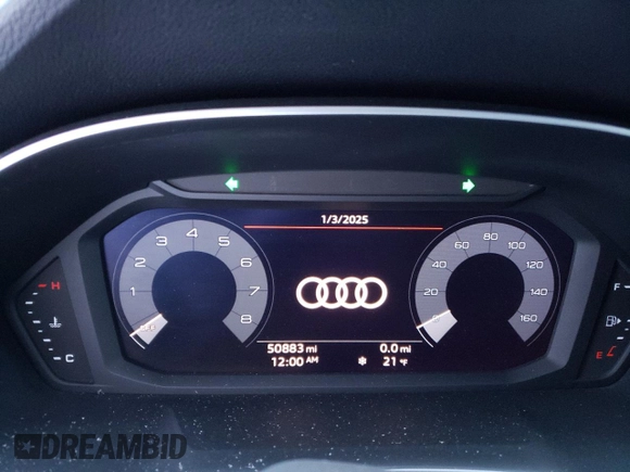 2019 Audi Q3 S line Premium Plus with VIN WA1EECF38K1065065, listed as a Copart auction lot 89388275 with 50,883 mi miles and Salvage Title. Bid and sale history available at carsss.com. Image 9.