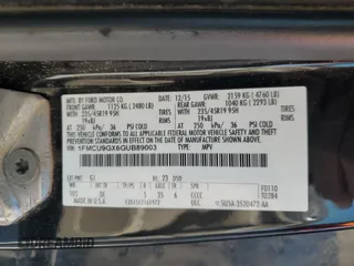 2016 Ford Escape SE with VIN 1FMCU9GX6GUB89003, listed as a Copart auction lot 53515675 with 177,014 mi miles and Clean Title. Bid and sale history available at carsss.com. Image 14.