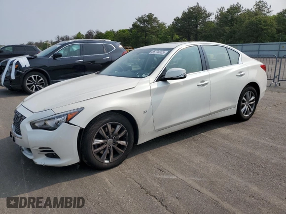 2015 Infiniti Q50 Premium with VIN JN1BV7AR3FM400123, listed as a Copart auction lot 58778025 with 59,606 mi miles and Salvage title. Bid and sale history available at DreamBid. Image 1.