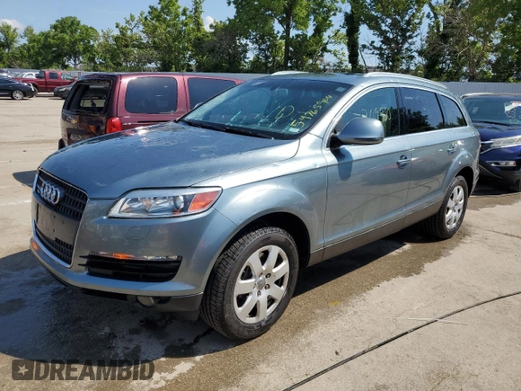 2007 Audi Q7 Premium with VIN WA1BY74L37D077246, listed as a Copart auction lot 59765904 with 209,930 mi miles and Salvage Title. Bid and sale history available at carsss.com. Image 1.