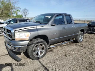 2006 Dodge 1500 SLT z VIN 1D7HU18N96J213244, wystawiony jako Copart lot #53822775 z przebiegiem 144 214 mil mil oraz Szkoda całkowita • Salvage title. Historia ofert i sprzedaży dostępna na DreamBid. Obrazek 1.