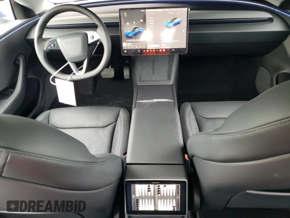 2025 Tesla Model 3 Long Range with VIN 5YJ3E1EA7SF889678, listed as a Copart auction lot 42952045 with 521 mi miles and Salvage Title. Bid and sale history available at DreamBid. Image 8.