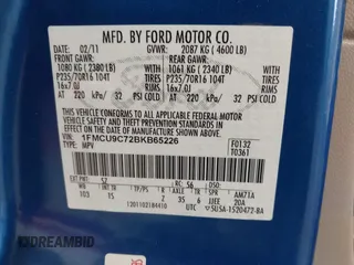 2011 Ford Escape XLS z VIN 1FMCU9C72BKB65226, wystawiony jako IAAI lot #42694360 z przebiegiem 169 375 mil mil oraz . Historia ofert i sprzedaży dostępna na DreamBid. Obrazek 9.