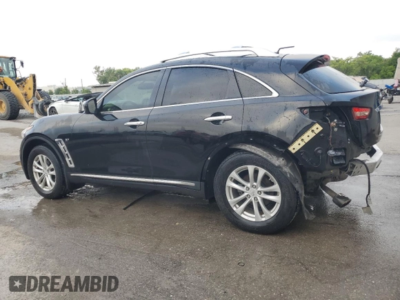 2014 Infiniti QX70 with VIN JN8CS1MU9EM450664, listed as a Copart auction lot 50768775 with 121,566 mi miles and Salvage Title. Bid and sale history available at DreamBid. Image 2.