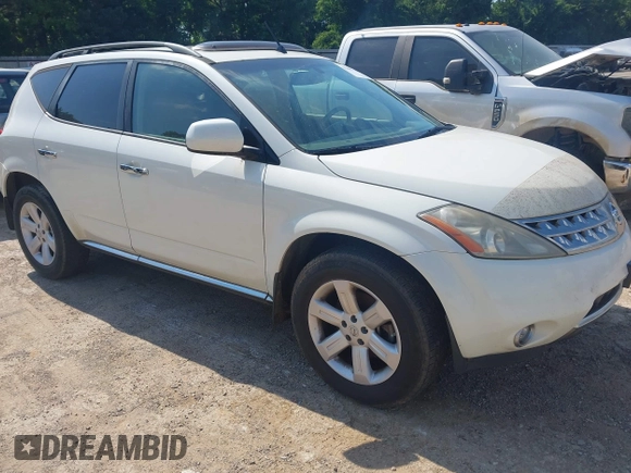2007 Nissan Murano SE with VIN JN8AZ08W67W619605, listed as a IAAI auction lot 42407088 with 191,508 mi miles and . Bid and sale history available at DreamBid. Image 1.