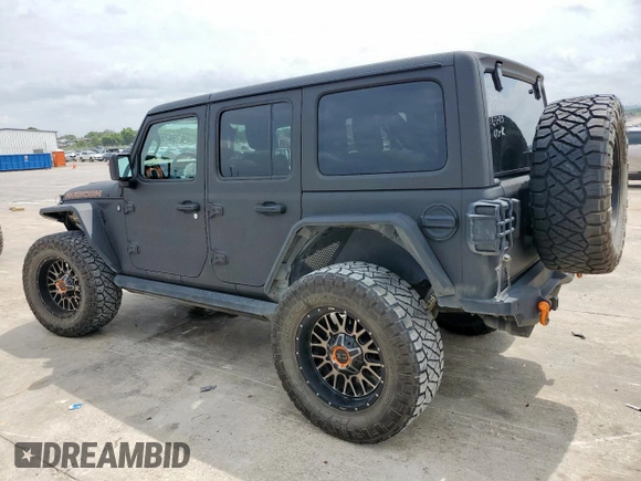 2021 Jeep Wrangler Unlimited Rubicon with VIN 1C4HJXFG5MW542260, listed as a Copart auction lot 59476655 with 19,870 mi miles and Salvage title. Bid and sale history available at DreamBid. Image 2.