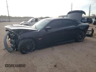 2020 Dodge Charger Scat Pack z VIN 2C3CDXGJXLH184652, wystawiony jako Copart lot #52308345 z przebiegiem 59 147 mil mil oraz Szkody całkowita. Historia ofert i sprzedaży dostępna na DreamBid. Obrazek 1.