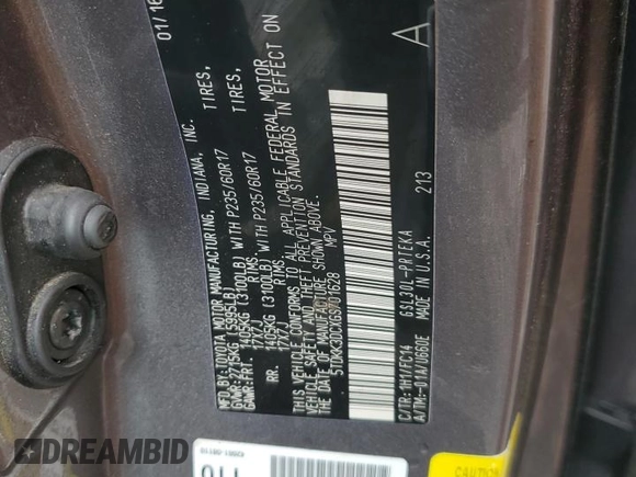 2016 Toyota Sienna LE AAS с VIN 5TDKK3DCXGS701628, выставлен на аукционе Copart как лот 60651765 с пробегом 93 224 миль миль и Чистый • Clean title. История ставок и продаж доступна на DreamBid. Изображение 13.