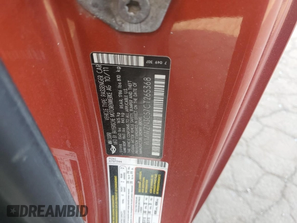 2012 MINI Convertible z VIN WMWZN3C57CT265368, wystawiony jako Copart lot #87100414 z przebiegiem 124 102 mil mil oraz Szkoda całkowita • Salvage title. Historia ofert i sprzedaży dostępna na DreamBid. Obrazek 14.