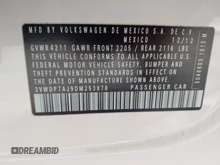 2013 Volkswagen Jetta SE with VIN 3VWDP7AJ9DM253878, listed as a IAAI auction lot 41974451 with 149,720 mi miles and . Bid and sale history available at DreamBid. Image 9.