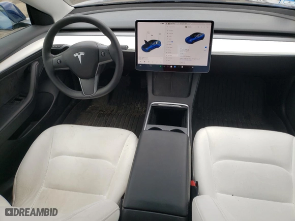2022 Tesla Model 3 Long Range with VIN 5YJ3E1EB0NF104060, listed as a Copart auction lot 52194345 with 37,996 mi miles and Salvage Title. Bid and sale history available at carsss.com. Image 8.