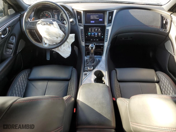 2018 Infiniti Q50 RED SPORT 400 with VIN JN1FV7AR2JM480802, listed as a Copart auction lot 87331034 with 99,332 mi miles and Salvage Title. Bid and sale history available at carsss.com. Image 8.