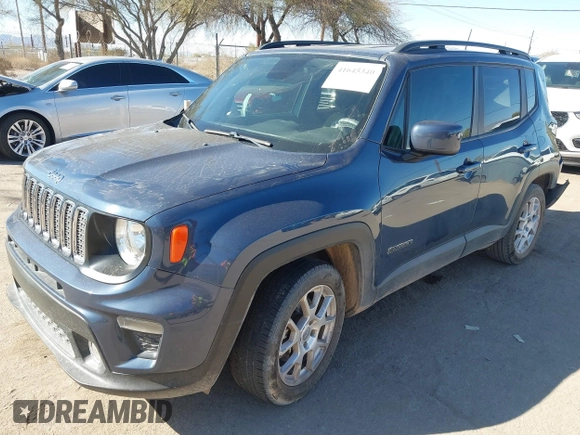2020 Jeep Renegade Latitude with VIN ZACNJABB4LPL84593, listed as a IAAI auction lot 41645340 with 60,184 mi miles and . Bid and sale history available at DreamBid. Image 2.