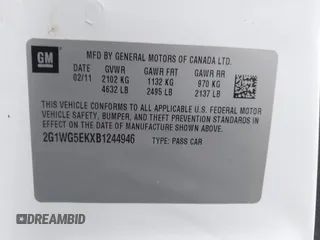 2011 Chevrolet Impala LT Fleet with VIN 2G1WG5EKXB1244946, listed as a IAAI auction lot 42431000 with 134,721 mi miles and . Bid and sale history available at DreamBid. Image 9.