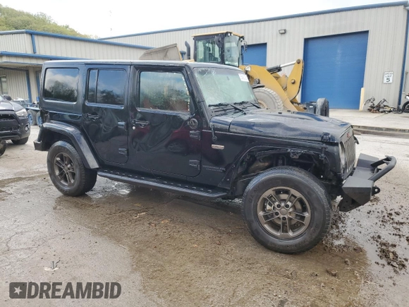 2016 Jeep Wrangler Unlimited 75th Anniversary with VIN 1C4HJWEG3GL198641, listed as a Copart auction lot 55892035 with 128,702 mi miles and Salvage title. Bid and sale history available at DreamBid. Image 4.