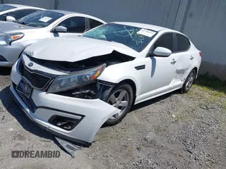 2015 Kia Optima LX with VIN KNAGM4A78F5592763, listed as a IAAI auction lot 41798622 with 165,840 mi miles and . Bid and sale history available at DreamBid. Image 2.