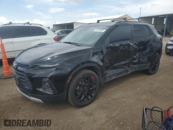 2022 Chevrolet Blazer LT z VIN 3GNKBHR43NS124679, wystawiony jako Copart lot #55776435 z przebiegiem 48 832 mil mil oraz Szkoda całkowita • Salvage title. Historia ofert i sprzedaży dostępna na DreamBid. Obrazek 1.