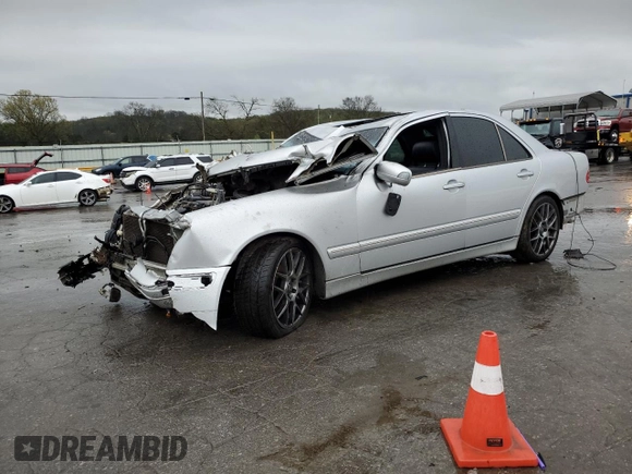 2001 Mercedes-Benz E-Class with VIN WDBJF65J71B282195, listed as a Copart auction lot 51190135 with 0 mi miles and Non Repairable. Bid and sale history available at carsss.com. Image 1.